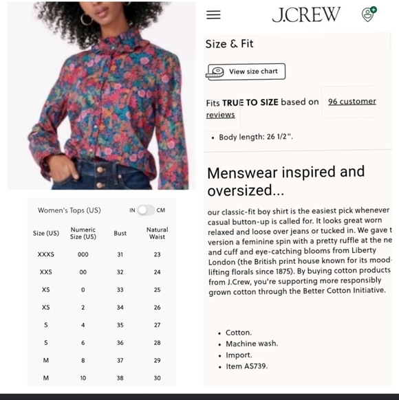 J.Crew Liberty London Ciara Floral Print Blouse Ruffle Collar Pink Black Green - Picture 17 of 17